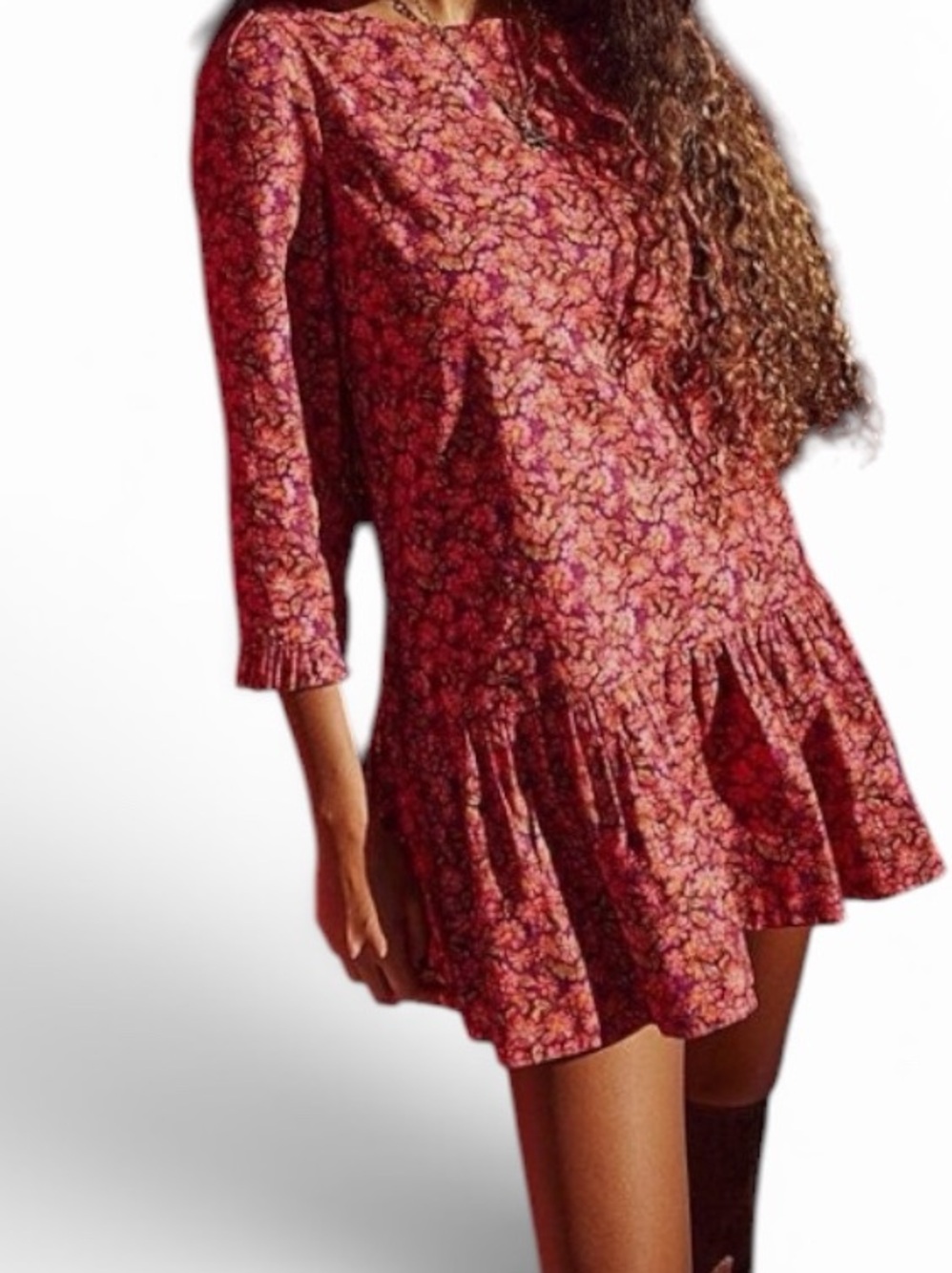 Free people The Avenue Mini Dress Floral Printed Ruffle
Cutout Scoop Neck New - Picture 8 of 9